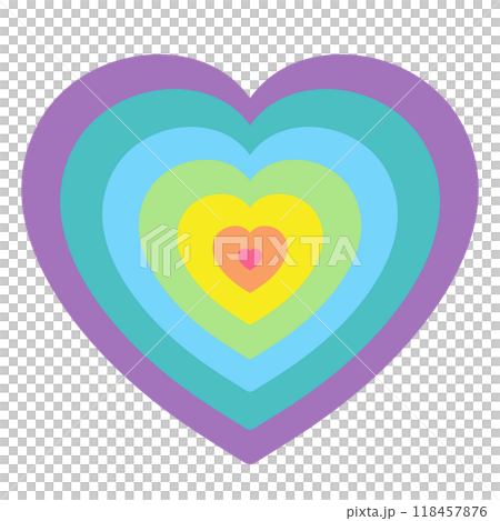Rainbow heart for Pride Month, Valentine's card, cute sticker, decorations, love sign, heart symbol, cute patches, shirt print, brooch, February element, merchandise, mockup, logo, icon, branding, pin 118457876