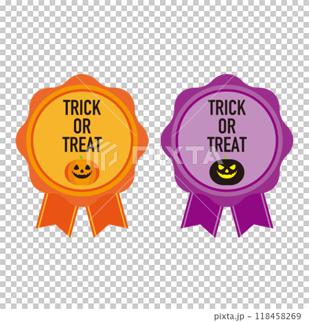 萬聖節南瓜標籤素材 118458269