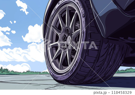 車のタイヤとホイール 118458329