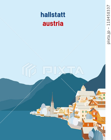 ハルシュタット hallstatt ザルツカンマ―グート salzkammergut 冬風景 ハルシュタット hallstatt ザルツカンマ―グート salzkammergut 冬風景 118458337