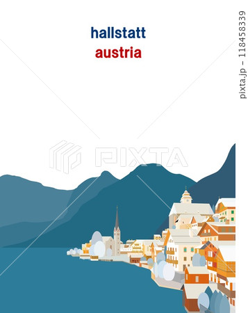 ハルシュタット　hallstatt　ザルツカンマ―グート　salzkammergut　冬風景 118458339