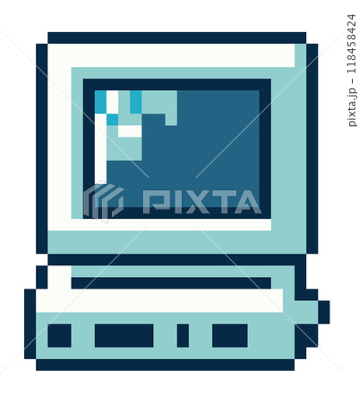 Old computer pixel art icon 118458424