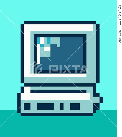 Old computer pixel art icon 118458425