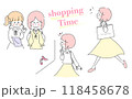 お買い物している女性のイラストセット 118458678