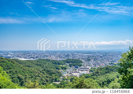 金山城跡・金山展望台からの眺め　群馬県太田市　町並み 118458868