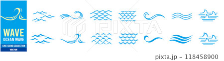 Sea wave icon set.  118458900