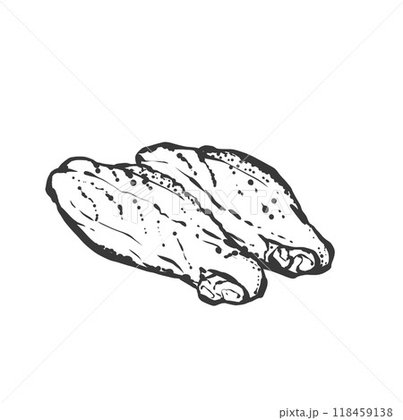 手羽中手描き筆絵風イラスト 手羽中手描き筆絵風イラスト 118459138