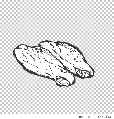 Hand-drawn illustration of chicken wings Hand-drawn illustration of chicken wings 118459138