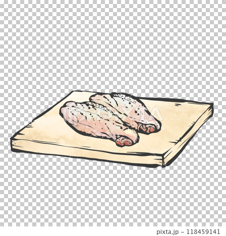 手羽中の手描き筆絵風イラスト 118459141