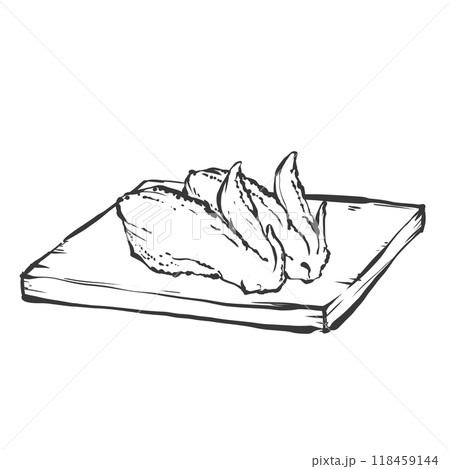 手羽先の手描き筆絵風イラスト 118459144