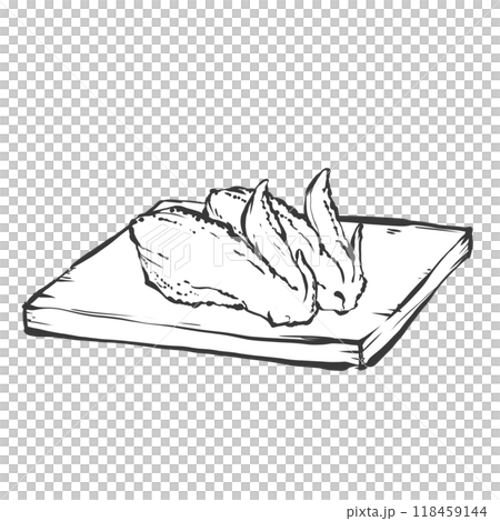 手羽先の手描き筆絵風イラスト 118459144