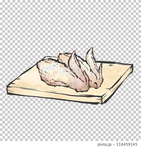 手羽先の手描き筆絵風イラスト 118459145