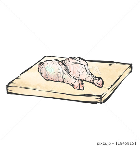 手羽元の手描き筆絵風イラスト 118459151