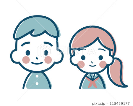 学生服を着た学生男女のキャラアイコン 118459177
