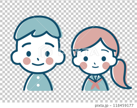 学生服を着た学生男女のキャラアイコン 118459177