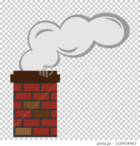 一個簡單的磚煙囪冒煙的插圖 118459463