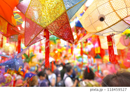 a paper lantern, store at tai kiu market, hk Aug 31 2024 a paper lantern, store at tai kiu market, hk Aug 31 2024 118459527