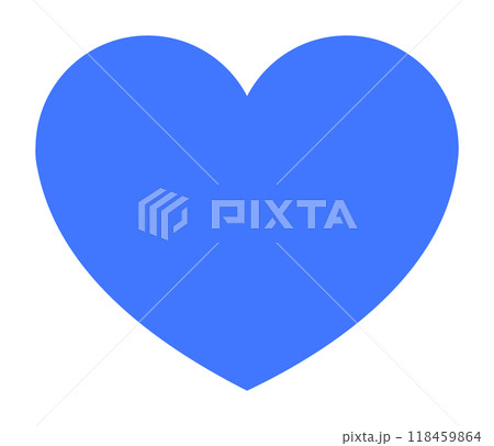 A solid blue heart shape, representing love and affection. Ideal for themes like love, romance, Valentine s Day, emotions, and relationships. The vector is clean and minimalist. 118459864