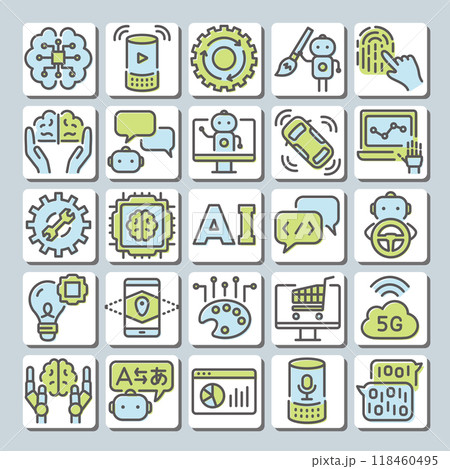 AI 人工知能　カラフルなアイコンセット 118460495