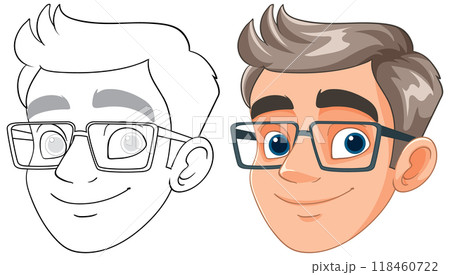 Man's Face Vector Illustration Man's Face Vector Illustration 118460722