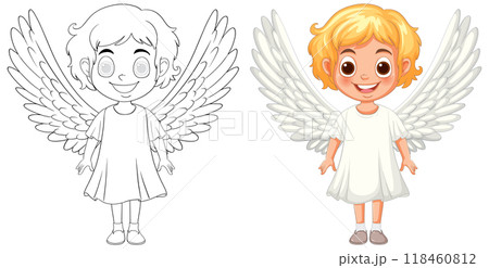 Cute Angel Kids Illustration Cute Angel Kids Illustration 118460812
