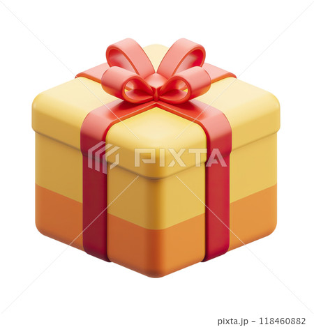 AI-generated item. 3D gift box isolated on a transparent background. 118460882
