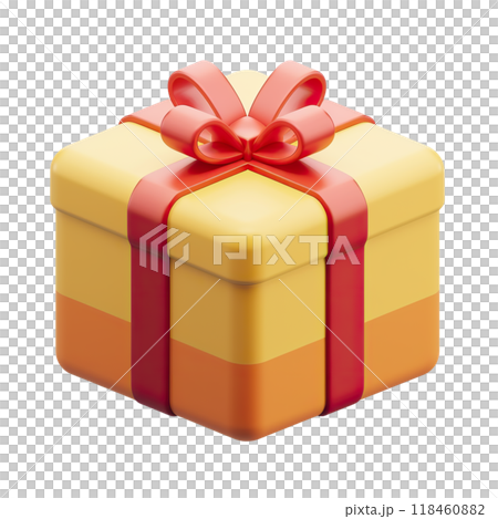 AI-generated item. 3D gift box isolated on a transparent background. 118460882