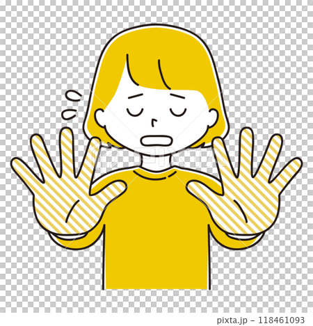 Illustration of a woman with rough hands 118461093