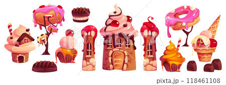 Sweet candy castle elements set 118461108