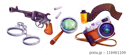 Police detective equipment set 118461109
