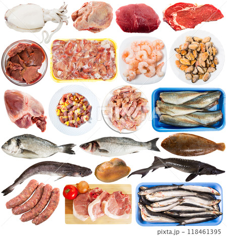 Set of fresh products on white background Set of fresh products on white background 118461395