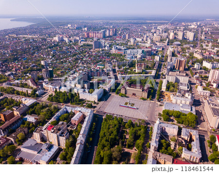 City center of Voronezh with buildings and Lenin Square 118461544