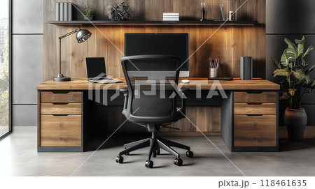高級なオフィスの書斎 118461635
