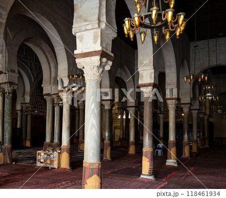 Interior of Great Mosque of Kairouan (Uqba Mosque) Interior of Great Mosque of Kairouan (Uqba Mosque) 118461934