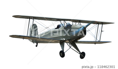 Light biplane isolated Light biplane isolated 118462301
