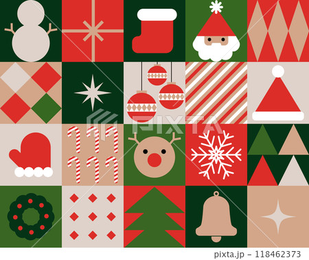 Cute geometrical Christmas seamless pattern Cute geometrical Christmas seamless pattern 118462373