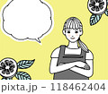 フルーツと女性とフキダシのイラスト 118462404