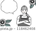 フルーツと笑顔の女性とフキダシのイラスト 118462408
