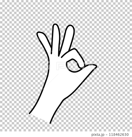 OKサインの手の線画イラスト 118462630