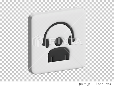 3D earphone guide Audio guide map symbols Guide symbols Pictogram illustrations 3D earphone guide Audio guide map symbols Guide symbols Pictogram illustrations 118462663