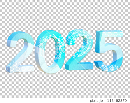 2025日式3D數位藍色 2025日式3D數位藍色 118462870