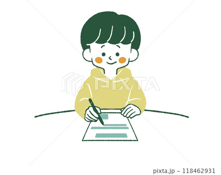 書類に記入している男性-4色 書類に記入している男性-4色 118462931