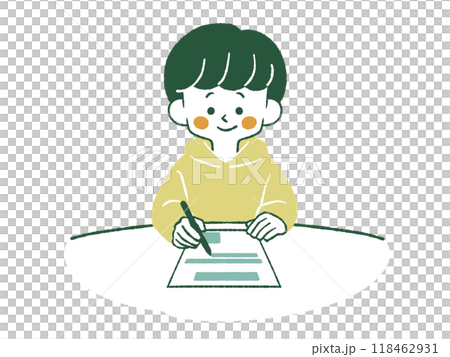 書類に記入している男性-4色 書類に記入している男性-4色 118462931