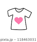 Shirt with pink heart isolated on white background, vector 118463031