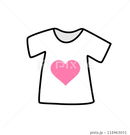 Shirt with pink heart isolated on white background, vector Shirt with pink heart isolated on white background, vector 118463031