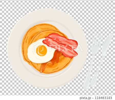 盤子上煎餅的插圖 盤子上煎餅的插圖 118463183