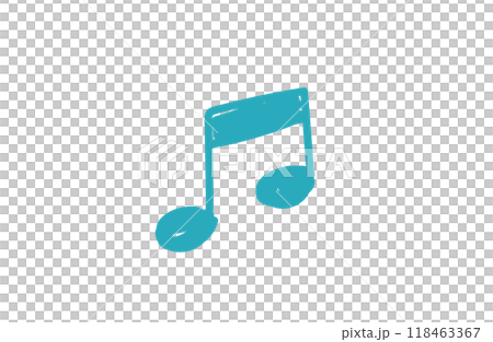 Simple handwritten icon musical note color 118463367