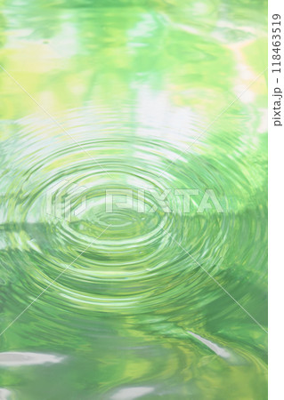 A close-up of a green water surface with ripples, empty space for displaying products. Minimalist photo can be used for various purposes, such as a skincare and cosmetic product advertisements. A close-up of a green water surface with ripples, empty space for displaying products. Minimalist photo can be used for various purposes, such as a skincare and cosmetic product advertisements. 118463519
