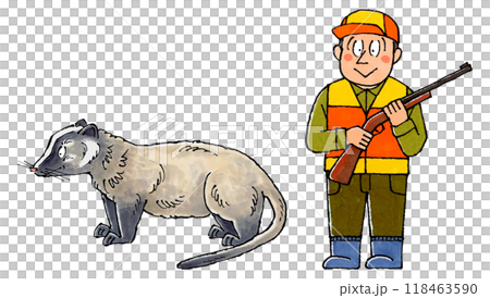 猟師とハクビシン 118463590