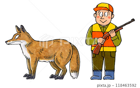 猟師とキツネ 118463592